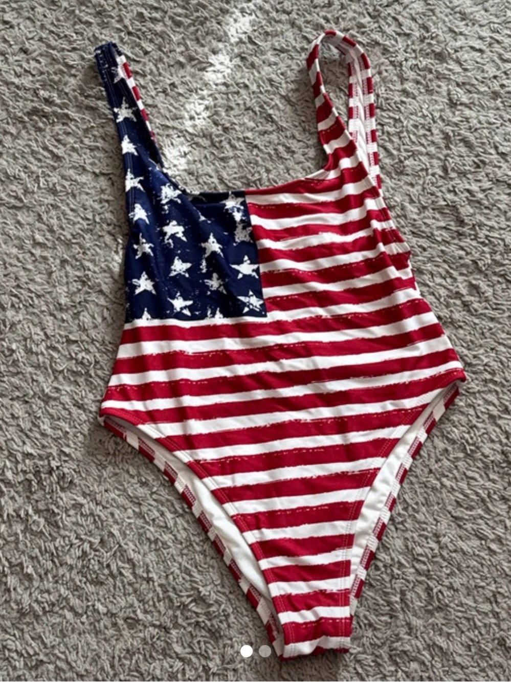 Source Unknown Red White and Blue American Flag One-Piece Swimsuit